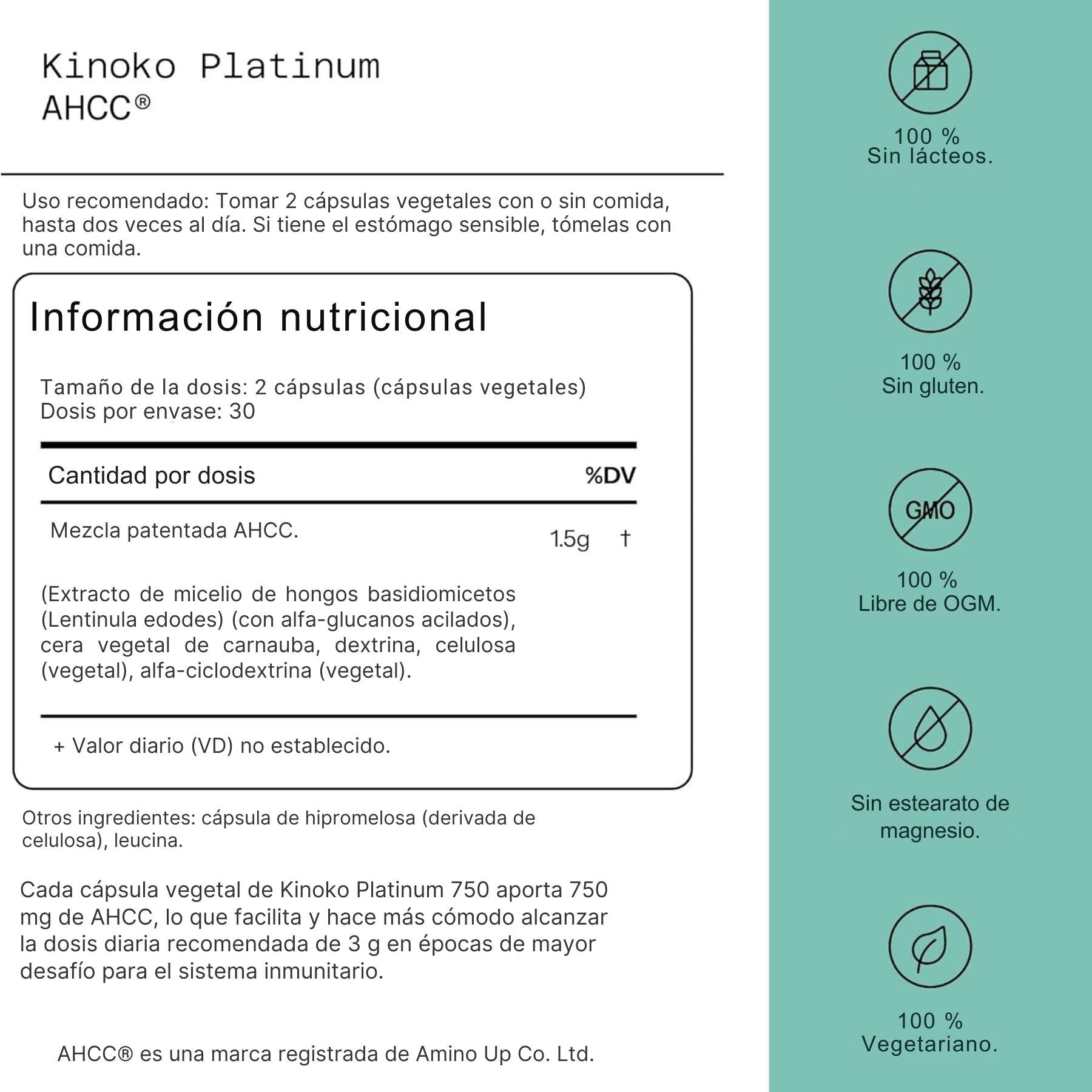 AHCC®-ELIMINADOR DE VERRUGAS CAUSADAS POR EL VPH (60 cápsulas).